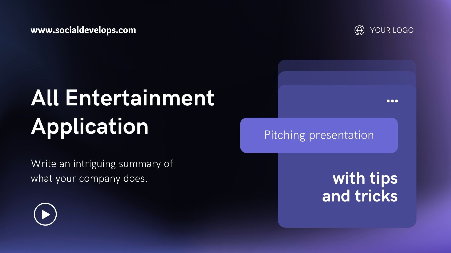 entertainment website design landing page