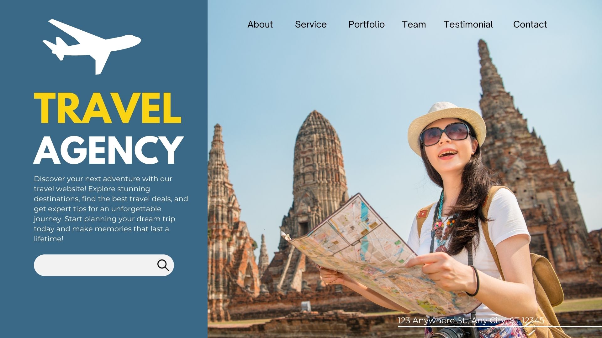 travel website design landing page